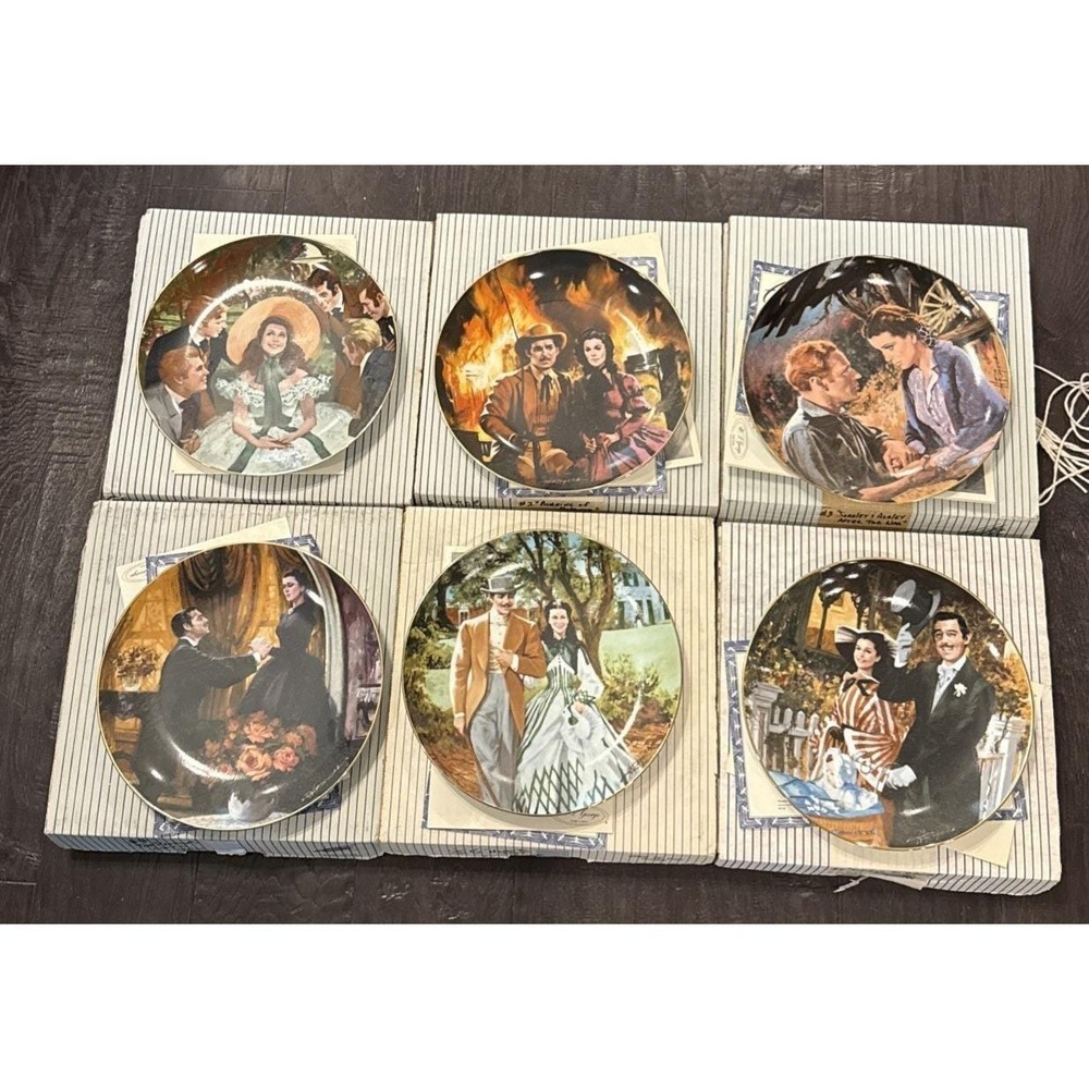 Gone With The Wind Plate Plates 1-6 The Passions Of Scarlett O'Hara COA & Box